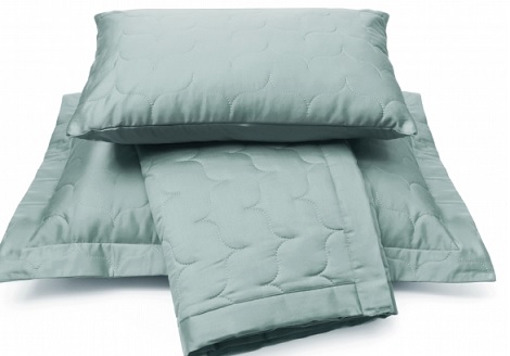 SATIJNEN BEDSPREI CELADON GREEN, katoen satijn,vandyck
